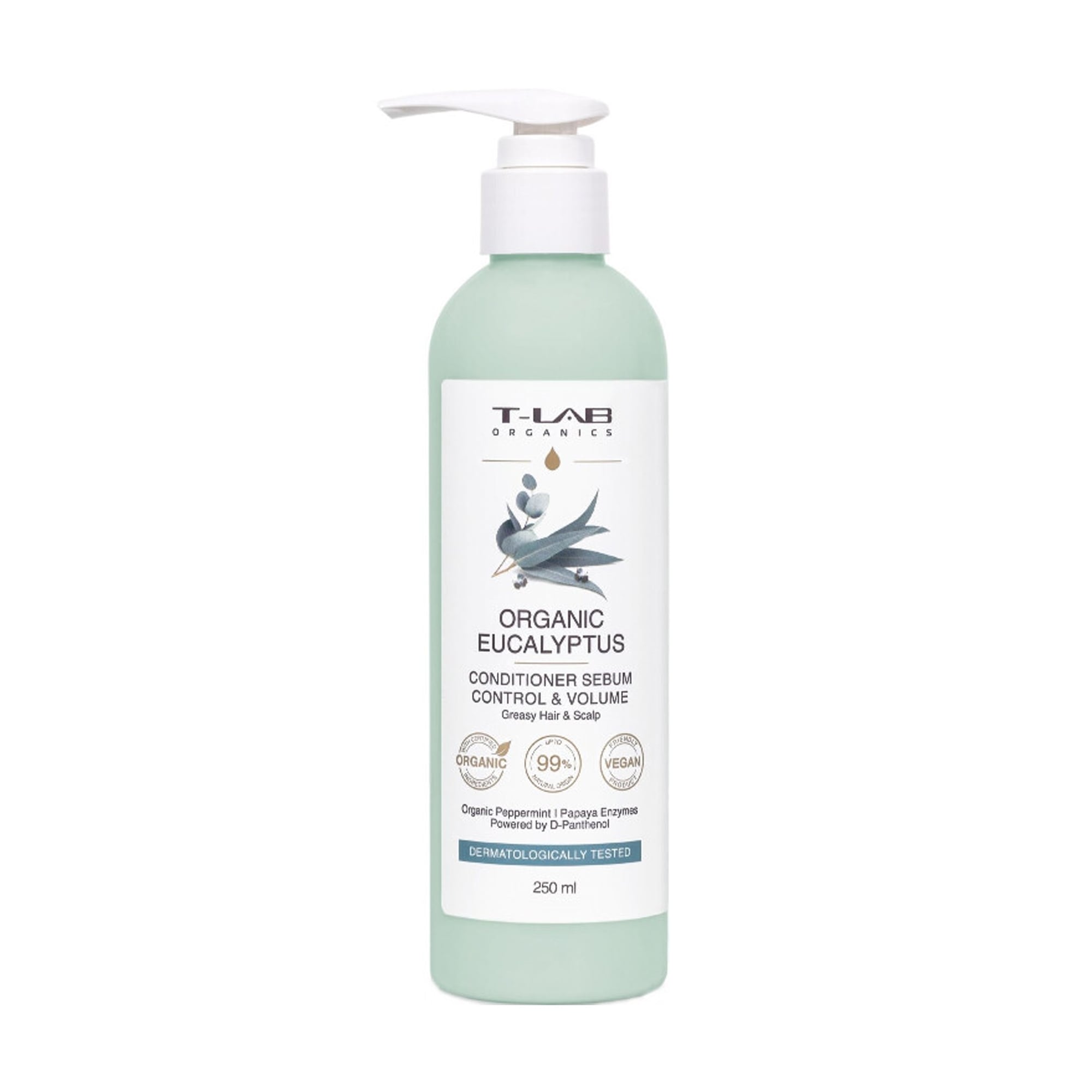 Кондиціонер T-LAB Professional Organics Organic Eucalyptus Conditioner Sebum Control &amp; Volume для жирного волосся та шкіри голови, 250 мл