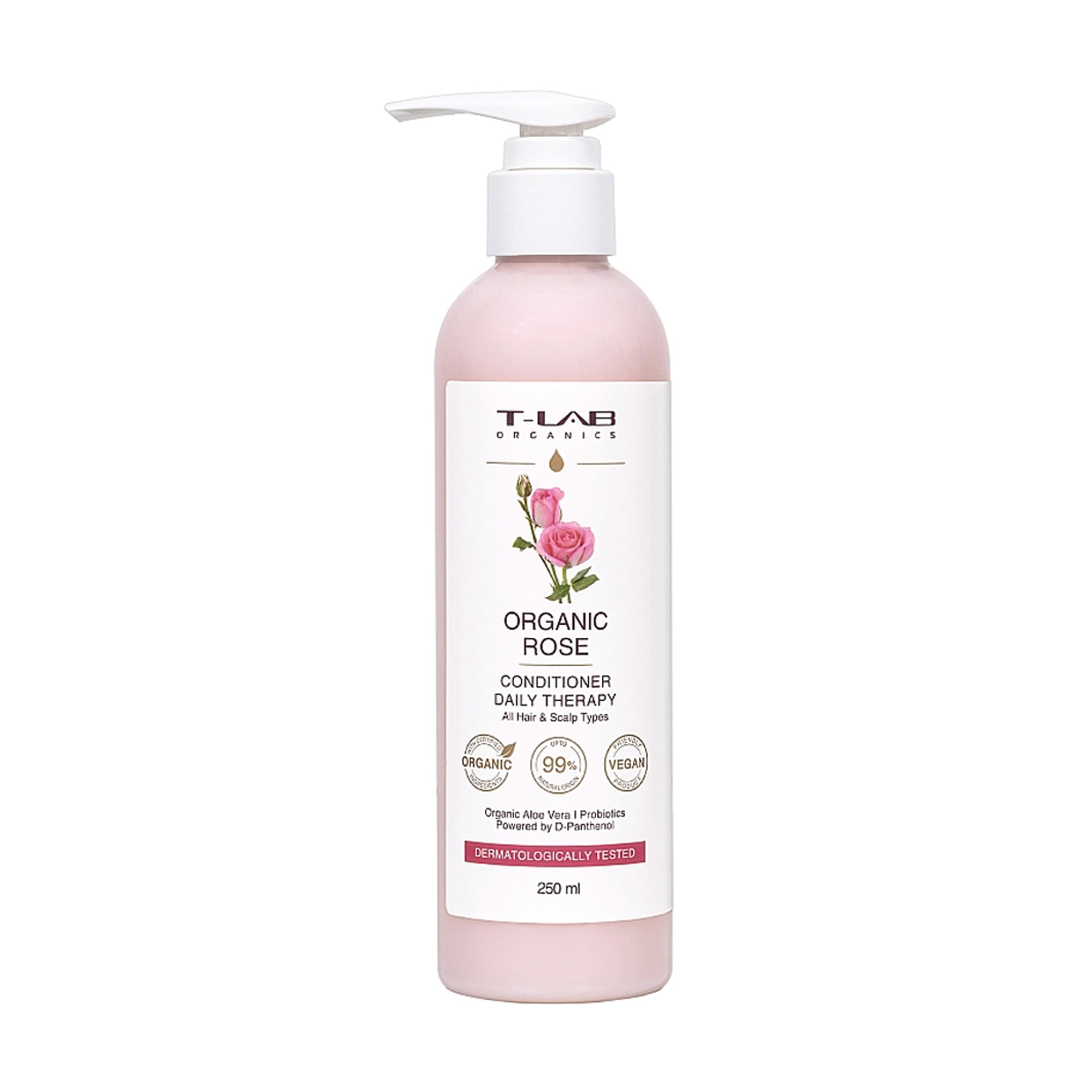 Кондиціонер T-LAB Professional Organics Organic Rose Conditioner Daily Therapy для щоденного догляду за волоссям, 250 мл